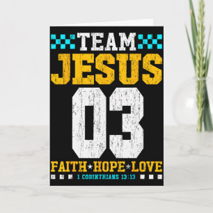 Team Jesus 03 Faith Hope Love Christian Bible Vers Card