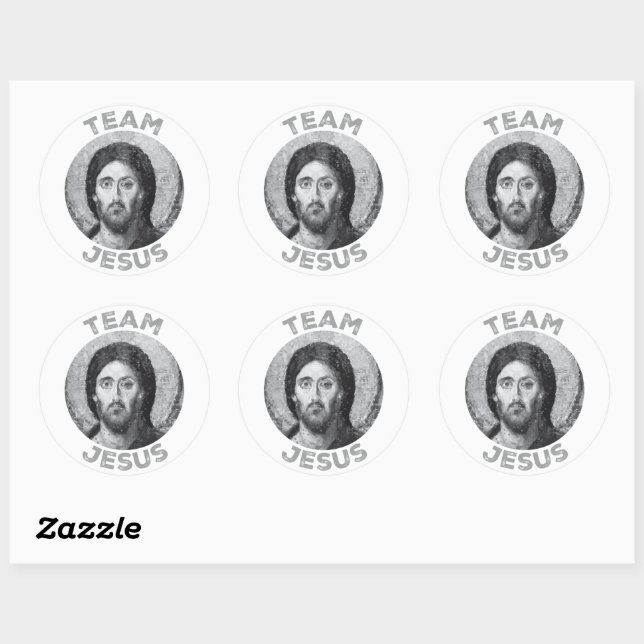 Team Jesus: Christ Pantocrator Classic Round Sticker (Sheet)