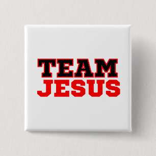 Team Jesus Christian Faith 15 Cm Square Badge