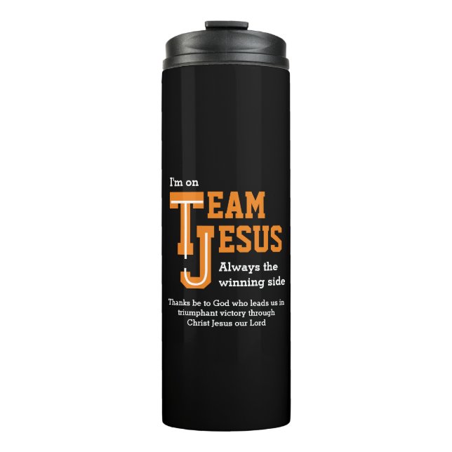 TEAM JESUS Christian Monogram Thermal Tumbler (Front)