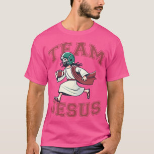 Team Jesus Football Lover Tee Christian Faith Bibl