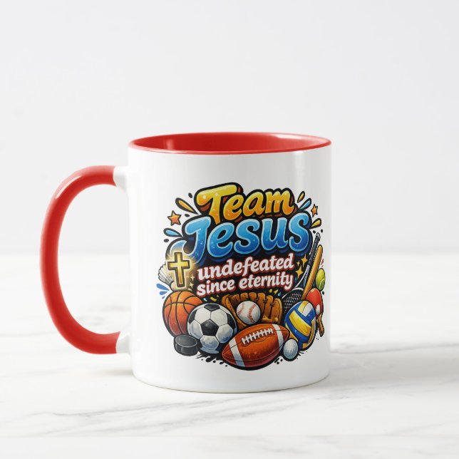 Team JESUS undefeated since eternity - Christian Mug (Left)