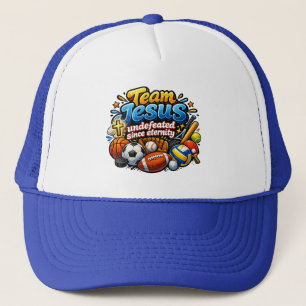 Team JESUS undefeated since eternity - Christian Trucker Hat