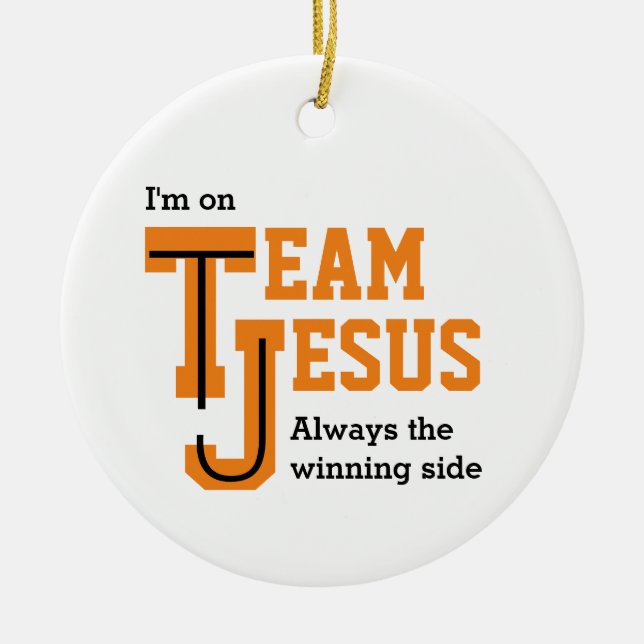 TEAM JESUS Winning Side Declaration Ceramic Tree Decoration (Front)