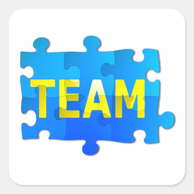 Team Jigsaw Puzzle Square Sticker (Front)
