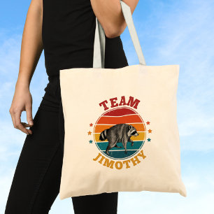 Team Jimothy the Racoon Legend Gold Red Blue Tote Bag