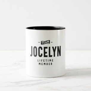 Team Jocelyn Lifetime Member Personalised Name Two-Tone Coffee Mug