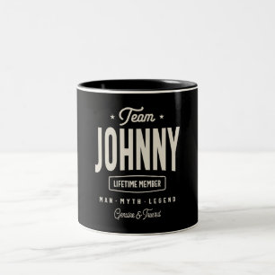 Team Johnny Lifetime Member Personalised Name Two-Tone Coffee Mug