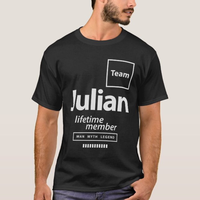 Team Julian Lifetime Member Funny Name Julian T-Shirt (Front)