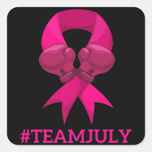 TEAM JULY Breast Cancer Awareness Premium T-Shirt7 Square Sticker