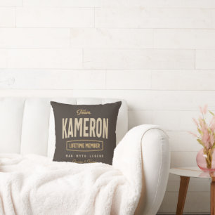 Team Kameron Lifetime Member Personalised Name Cushion