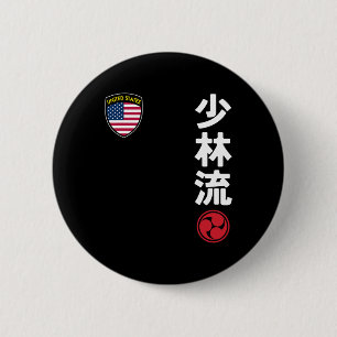 Team Karate Shorin Ryu Usa Flag Japanese Martial A 6 Cm Round Badge