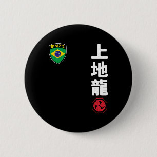 Team Karate Uechi Ryu Brazil Flag Japanese Martial 6 Cm Round Badge