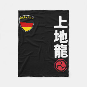 Team Karate Uechi Ryu German Flag Japanese Martial Fleece Blanket