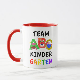 Team Kindergarten Back To School ABC Mug