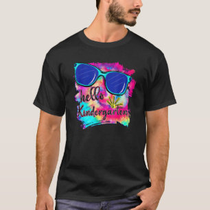 Team Kindergarten Hello Kindergarten Tie Dye Back T-Shirt