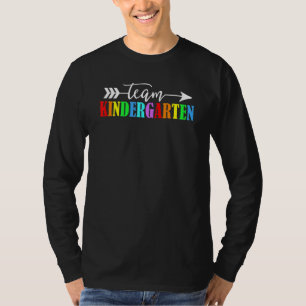 Team Kindergarten Kinder Squad Crew Teacher Back T T-Shirt