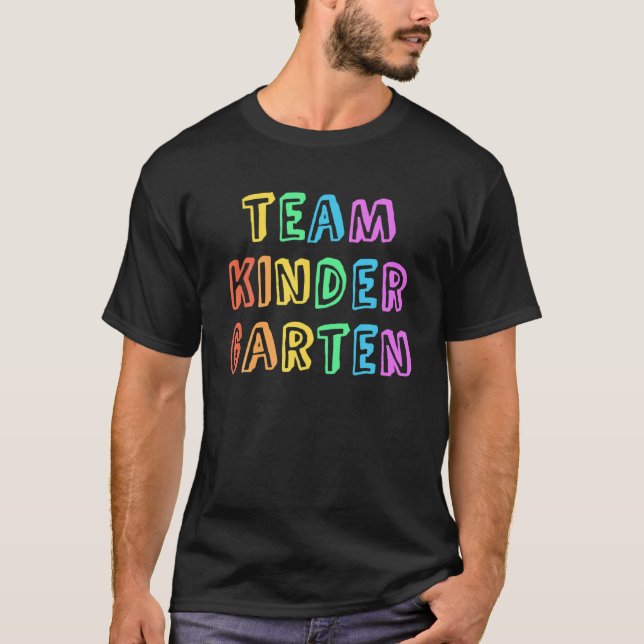 TEAM KINDERGARTEN Reading Teacher Kinder Reader Cr T-Shirt (Front)