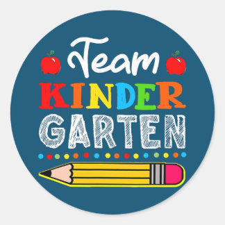 Team Kindergarten Teacher Back To School Classic Round Sticker