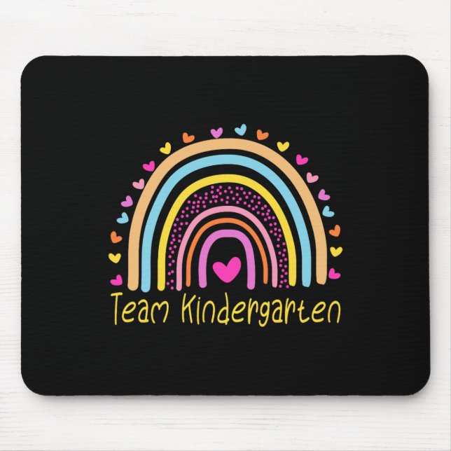 Team Kindergarten Teacher Rainbow  Mouse Mat (Front)