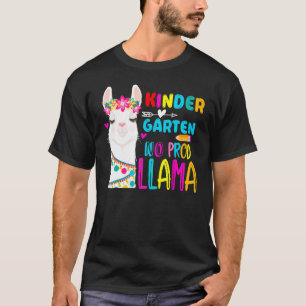 Team Kindergarten Teacher Rainbow No Prob Llama 10 T-Shirt