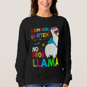Team Kindergarten Teacher Rainbow No Prob Llama Gi Sweatshirt