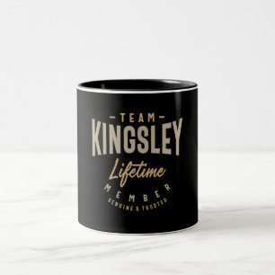 Team Kingsley Lifetime Member Personalised Name Two-Tone Coffee Mug