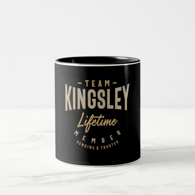 Team Kingsley Lifetime Member Personalised Name Two-Tone Coffee Mug (Center)