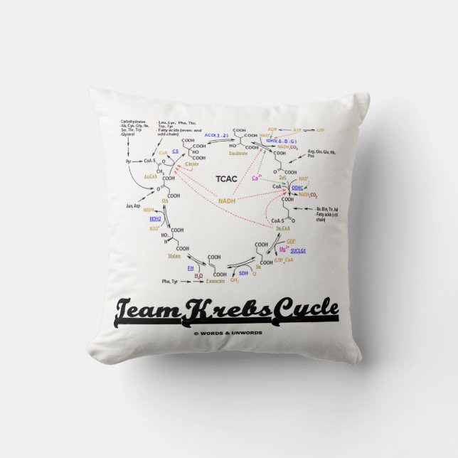 Team Krebs Cycle Biochemistry Geek Humour Cushion (Front)