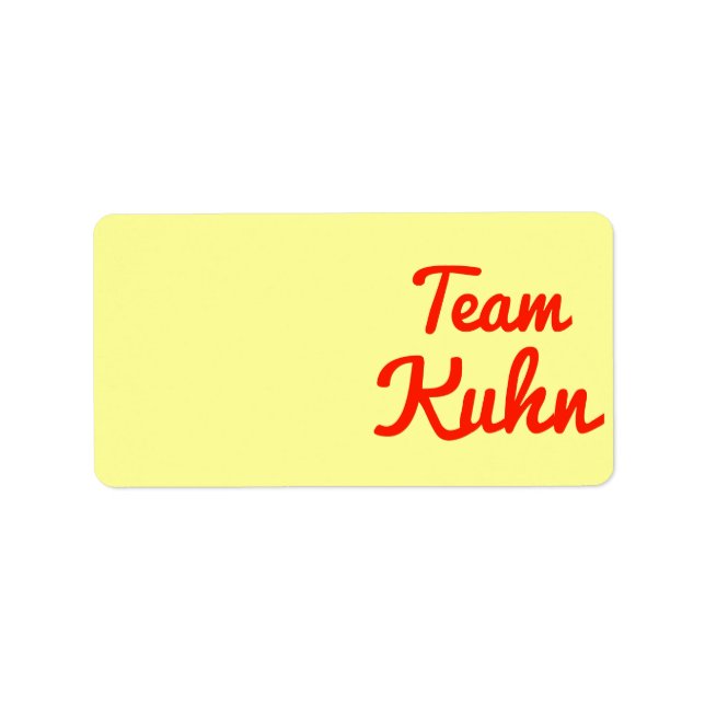 Team Kuhn Label (Front)