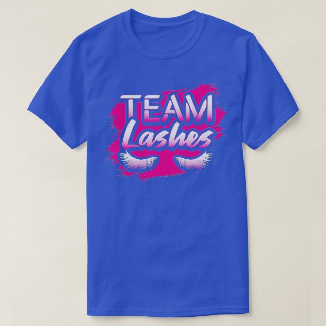 Team Lashes Gender Reveal Baby Shower Party Stache T-Shirt (Design Front)