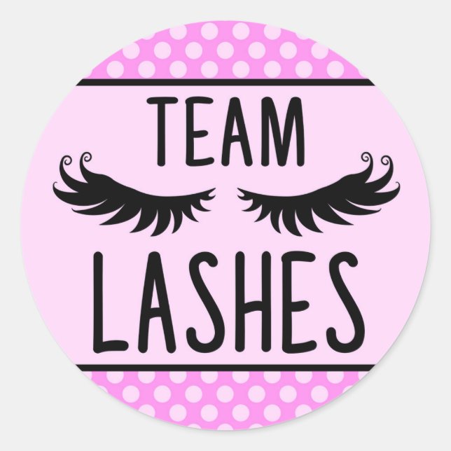 Team Lashes gender reveal stickers (Front)