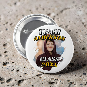 Team [Last Name] Graduation Photo Class of 20XX 6 Cm Round Badge