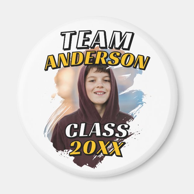 Team [Last Name] Graduation Photo Class of 20XX Magnet (Front)