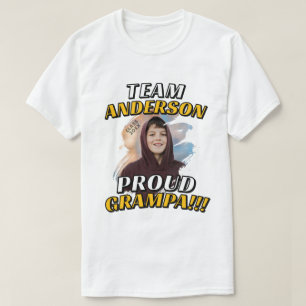 Team [Last Name] Proud Grampa Graduation Photo T-Shirt