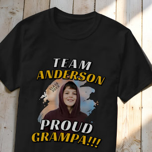 Team [Last Name] Proud Grampa Graduation Photo T-Shirt