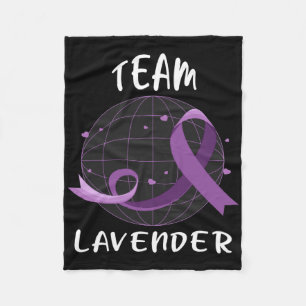 Team Lavender For Cancer Awareness World Cancer Da Fleece Blanket