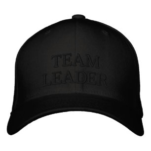 TEAM LEADER Text Mark Embroidered Hat