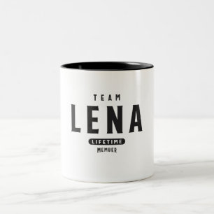 Team Lena Lifetime Member Personalised Name Two-Tone Coffee Mug