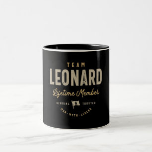 Team Leonard Lifetime Member Personalised Name  Two-Tone Coffee Mug