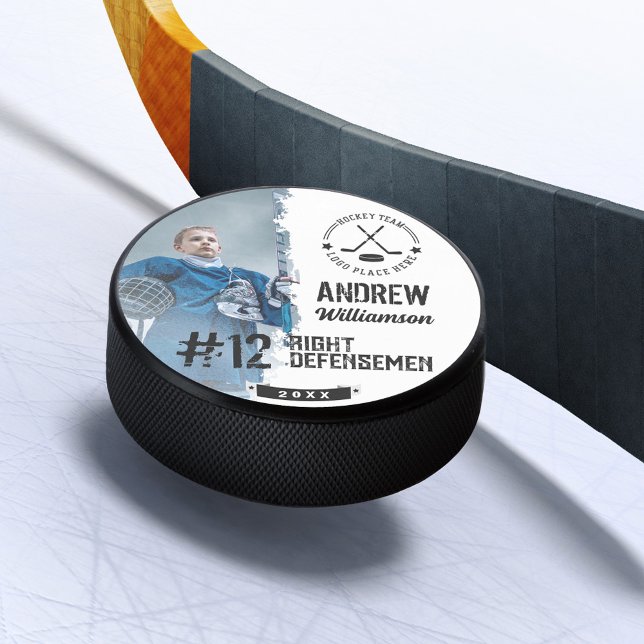 Team Logo Hockey Player Name Jersey Number & Photo Hockey Puck (Team Logo Hockey Player Name Jersey Number & Photo Hockey Puck)