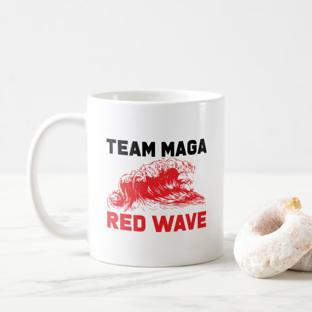 Team maga red wave coffee mug (With Donut)