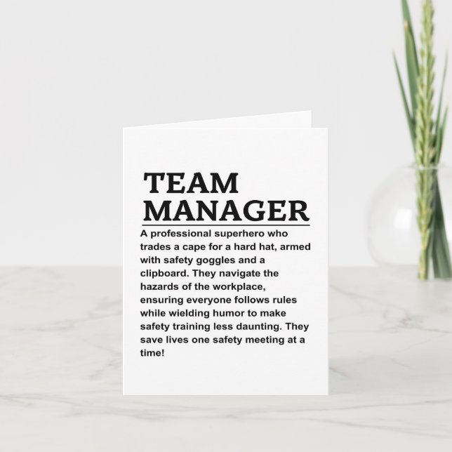 Team manager card (Front)