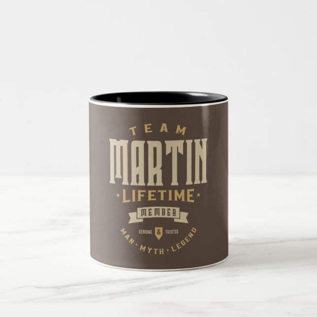 Team Martin Lifetime Member Personalised Name  Two-Tone Coffee Mug (Center)