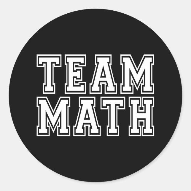 Team Math Classic Round Sticker (Front)