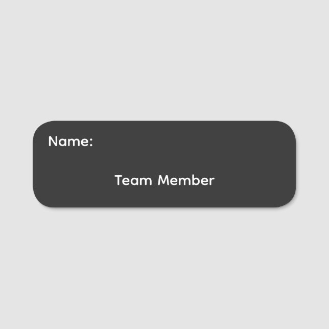 Team Member Classic Name Tag Magnetic (Front)