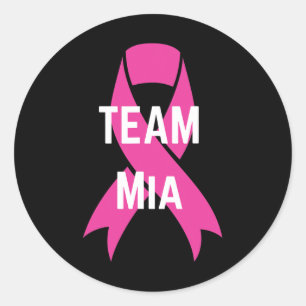 Team Mia Personalised Breast Cancer Support Shirt Classic Round Sticker