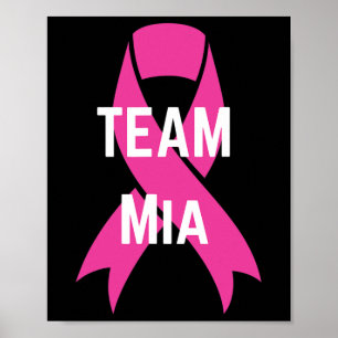 Team Mia Personalised Breast Cancer Support Shirt  Poster