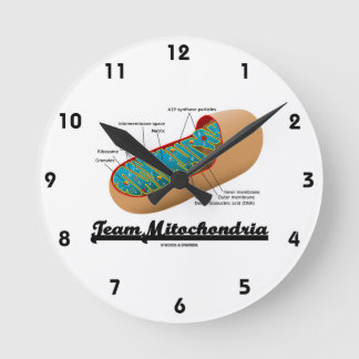 Team Mitochondria (Mitochondrion Humour) Round Clock