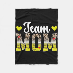 Team Mom Leopard Softll Team Mom Softll Team Mama Fleece Blanket